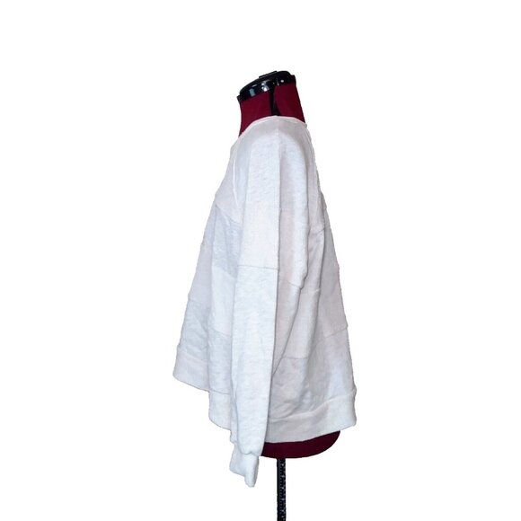 Everleigh Tonal Stripe French Terry Sweatshirt Oatmeal Stripe Women Size… - Picture 3 of 9